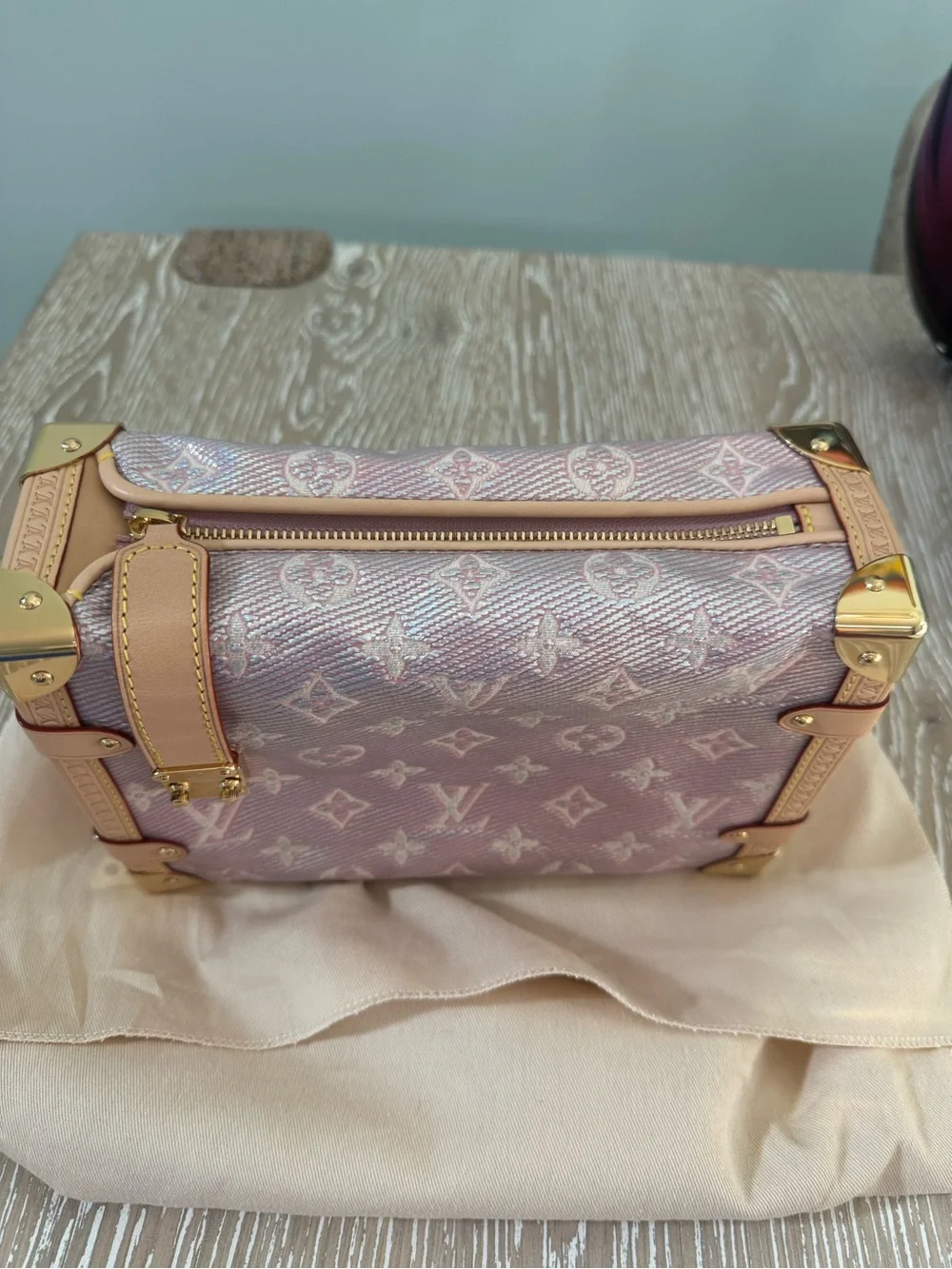 Louis Vuitton Monoglam Side Trunk Rose Pink Metallic Ltd Edition
